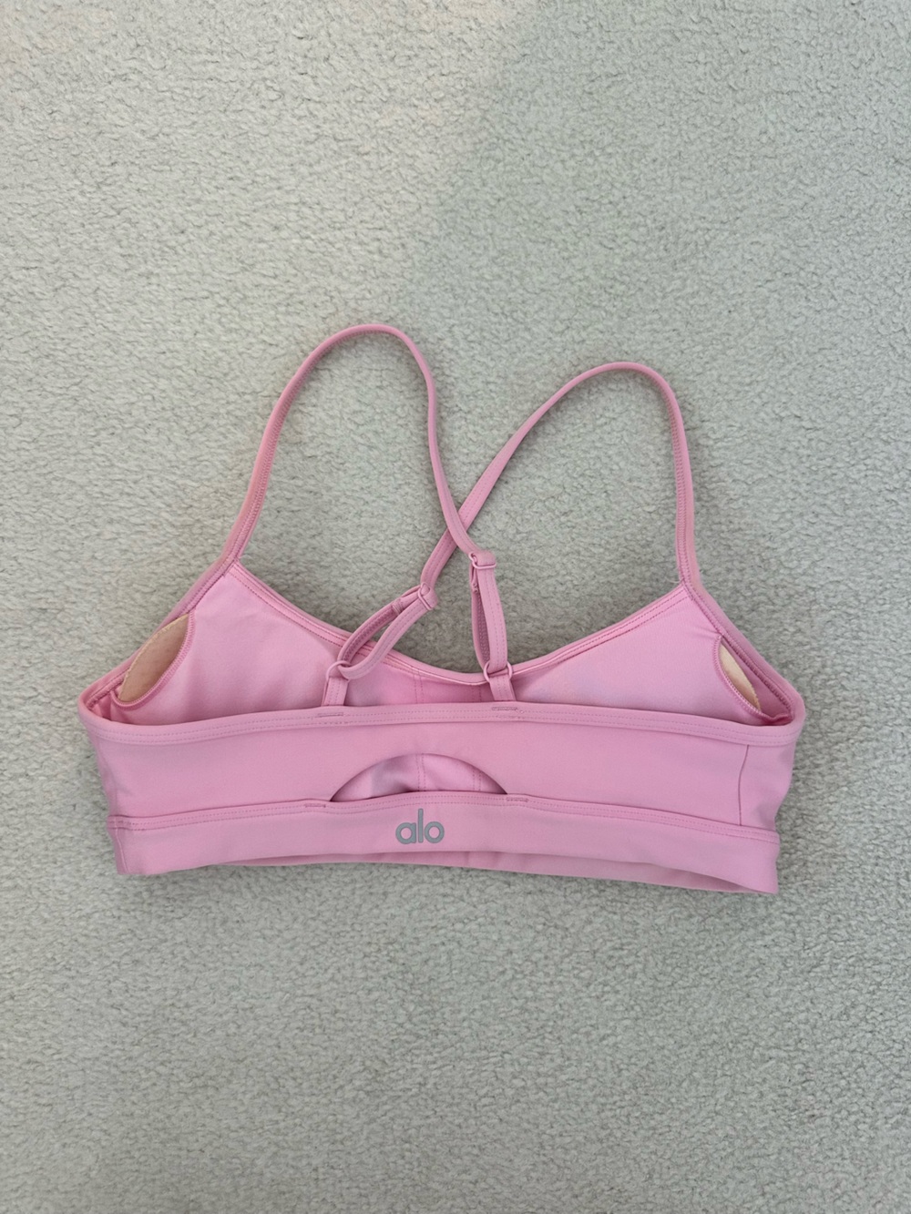 ALO Yoga Light Pink Strappy Sports Bra